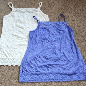 Maurices White and Periwinkle Blue  Camisoles Size 1
